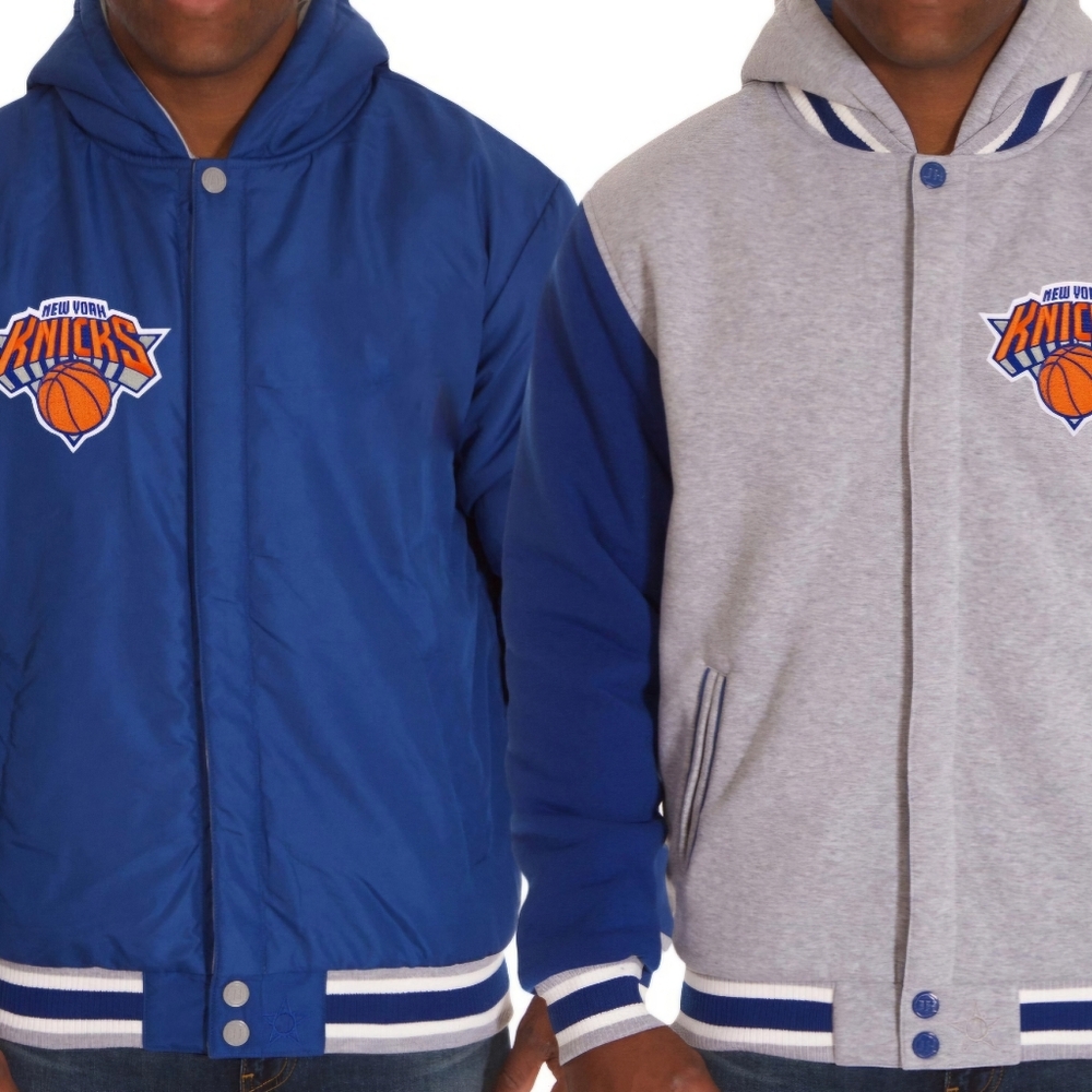 New York Knicks JH Design Two-Tone Reversible Fleece Hooded Jacket